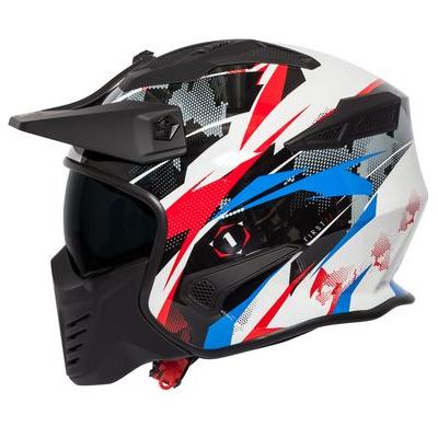 Spada Storm Open Face Helmet Gloss White / Red / Blue (Image 2) - ThrottleChimp