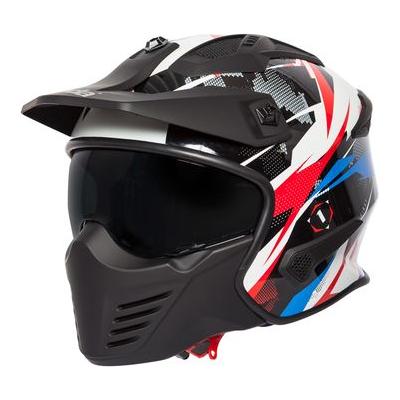 Spada Storm Open Face Helmet Gloss White / Red / Blue FREE 1 YEAR Returns, FREE UK Delivery | ThrottleChimp