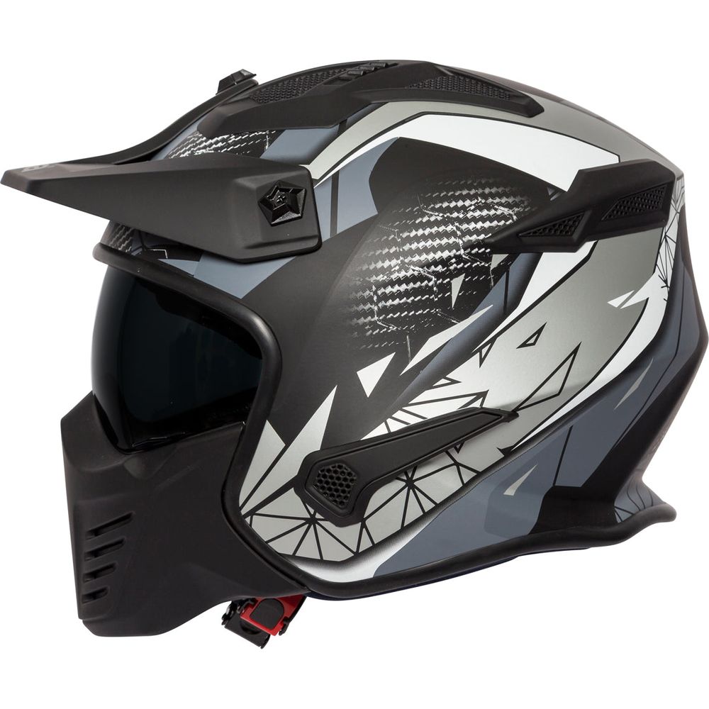 Spada Storm Open Face Helmet Matt Black / Grey / Silver (Image 2) - ThrottleChimp