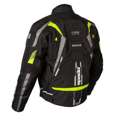 Spada Urbanik CE Textile Jacket Black / Fluo Yellow FREE 1 YEAR Returns, FREE UK Delivery | ThrottleChimp