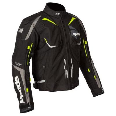 Spada Urbanik CE Textile Jacket Black / Fluo Yellow FREE 1 YEAR Returns, FREE UK Delivery | ThrottleChimp