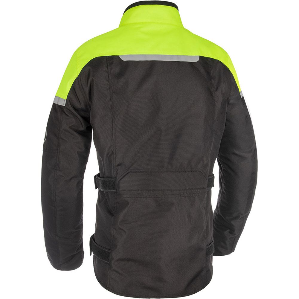 Spartan Long Waterproof Textile Jacket Black / Fluo Yellow (Image 2) - ThrottleChimp