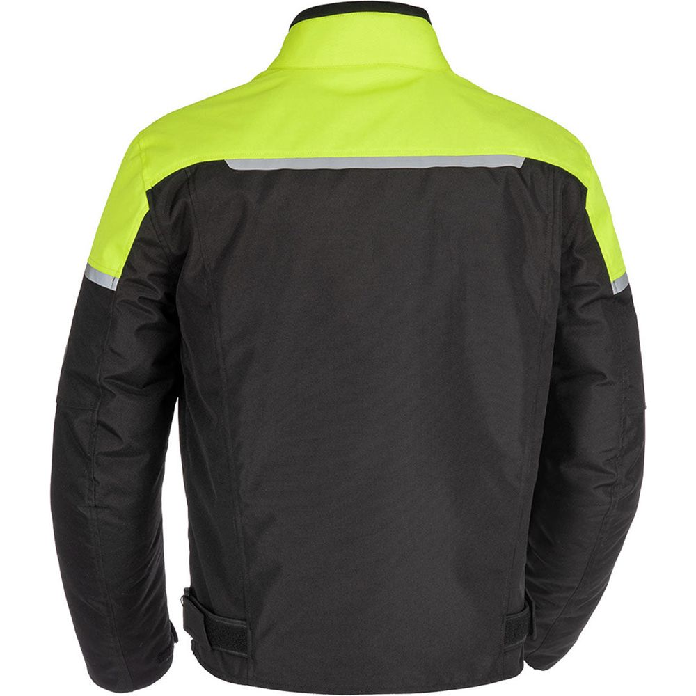 Spartan Short Waterproof Textile Jacket Black / Fluo Yellow (Image 2) - ThrottleChimp