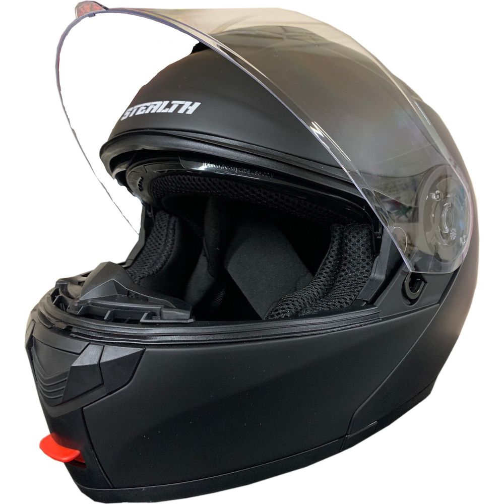 Stealth V159 Flip-Up Helmet Plain Matt Black (Image 3) - ThrottleChimp