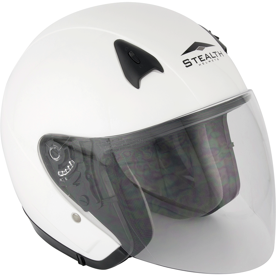 Stealth NT200 Open Face Helmet White - ThrottleChimp