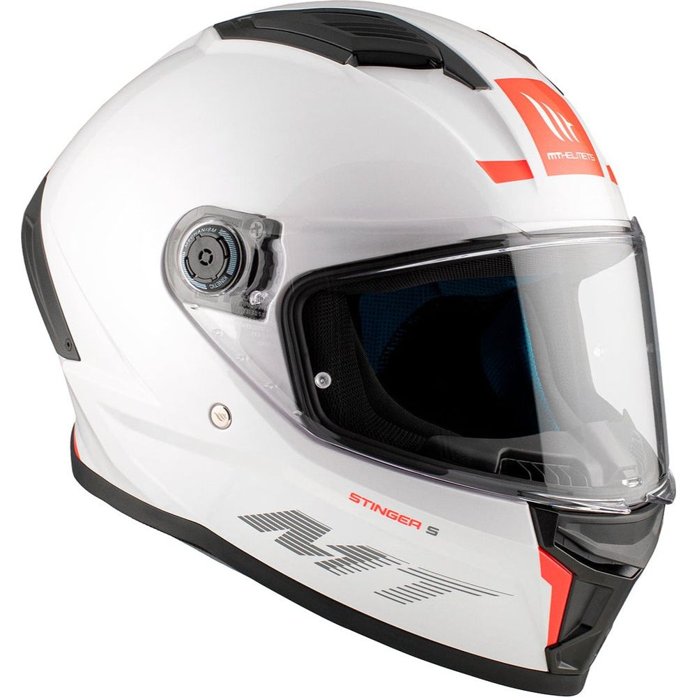 MT Stinger 2 A0 Full Face Helmet Gloss White - ThrottleChimp