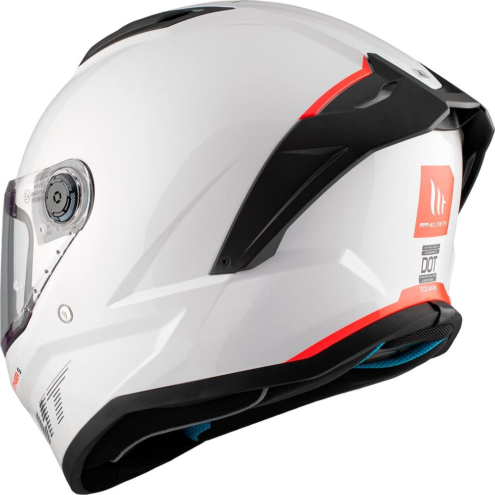 MT Stinger 2 A0 Full Face Helmet Gloss White FREE 1 YEAR Returns, FREE UK Delivery | ThrottleChimp