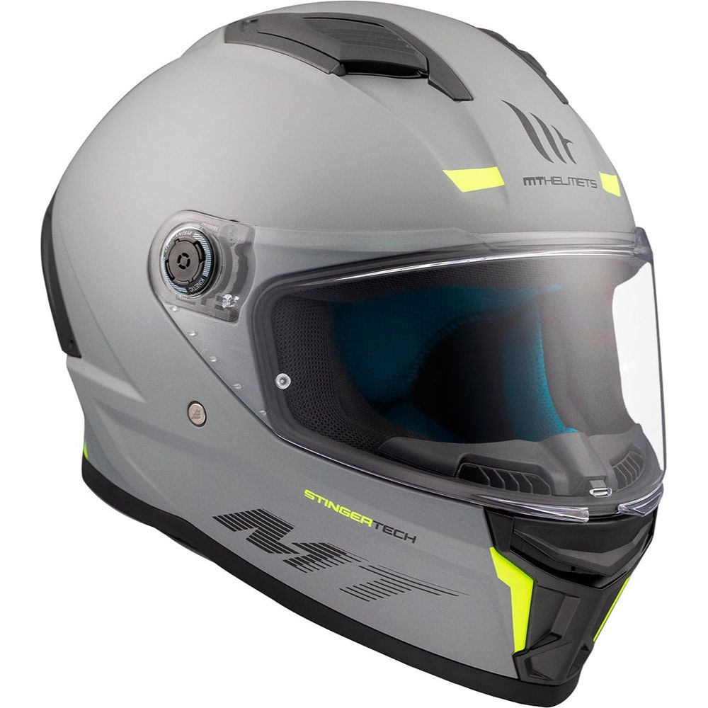 MT Stinger 2 A2 Full Face Helmet Titanium Matt Grey (Image 3) - ThrottleChimp