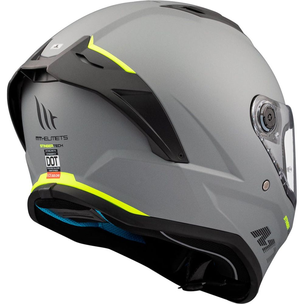 MT Stinger 2 A2 Full Face Helmet Titanium Matt Grey (Image 7) - ThrottleChimp