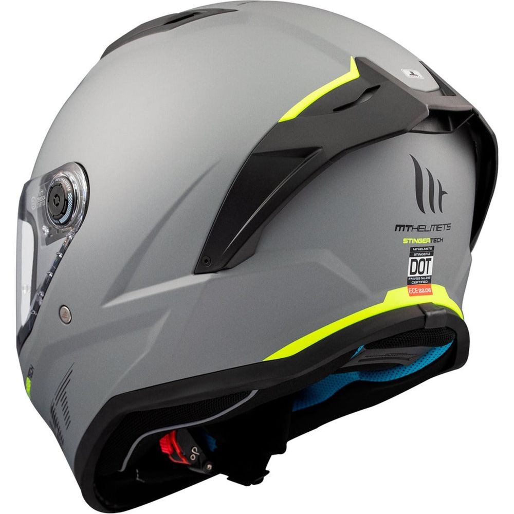 MT Stinger 2 A2 Full Face Helmet Titanium Matt Grey (Image 4) - ThrottleChimp