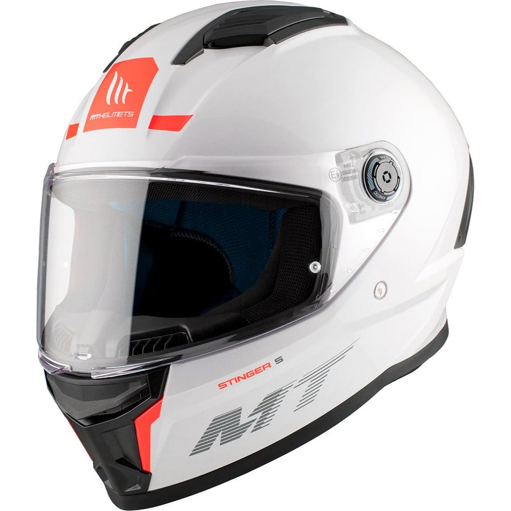 MT Stinger 2 A0 Full Face Helmet Gloss White FREE 1 YEAR Returns, FREE UK Delivery | ThrottleChimp