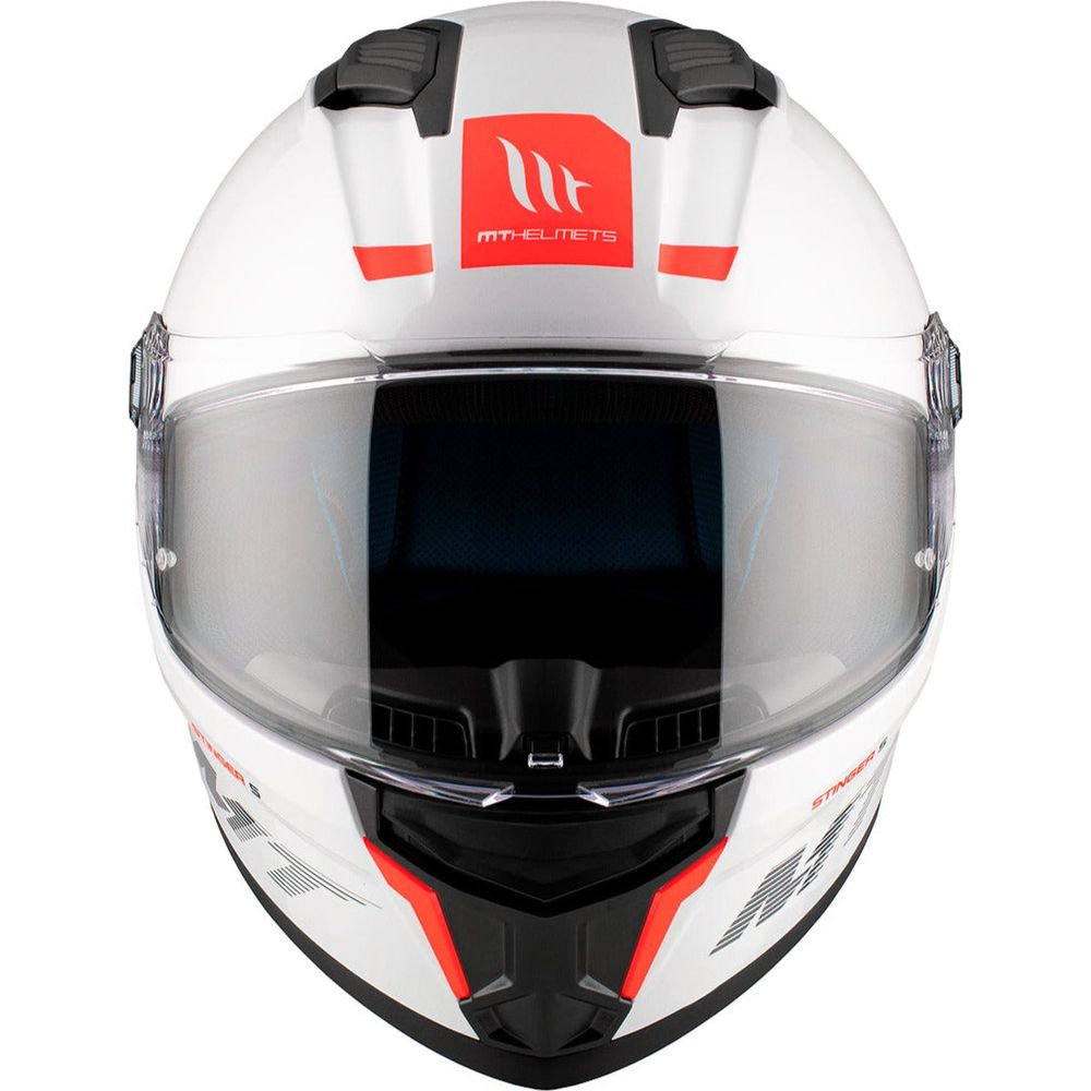 MT Stinger 2 A0 Full Face Helmet Gloss White FREE 1 YEAR Returns, FREE UK Delivery | ThrottleChimp