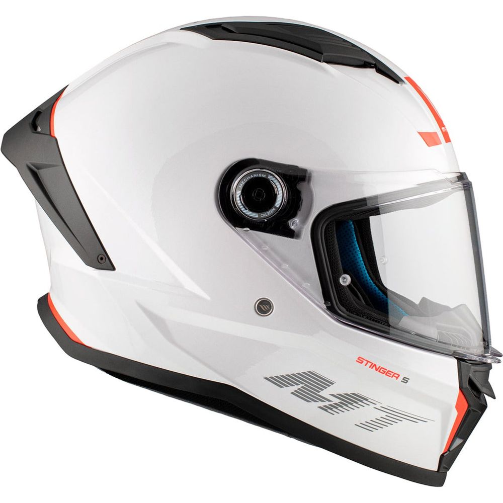 MT Stinger 2 A0 Full Face Helmet Gloss White FREE 1 YEAR Returns, FREE UK Delivery | ThrottleChimp