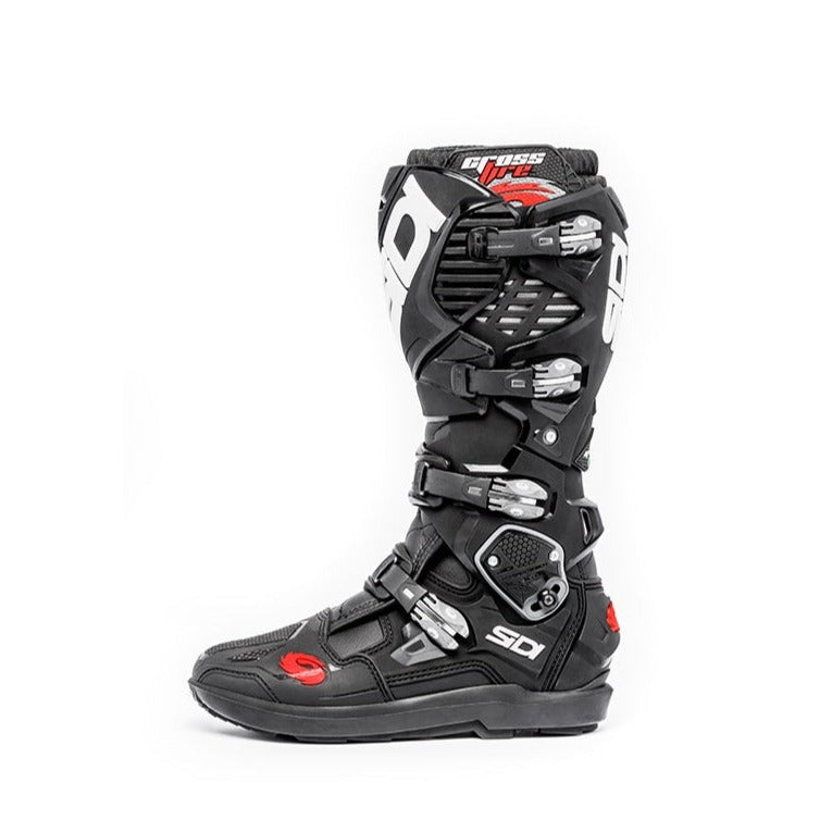 Sidi Crossfire 3 SRS CE Boots Black / Black FREE 1 YEAR Returns, FREE UK Delivery | ThrottleChimp