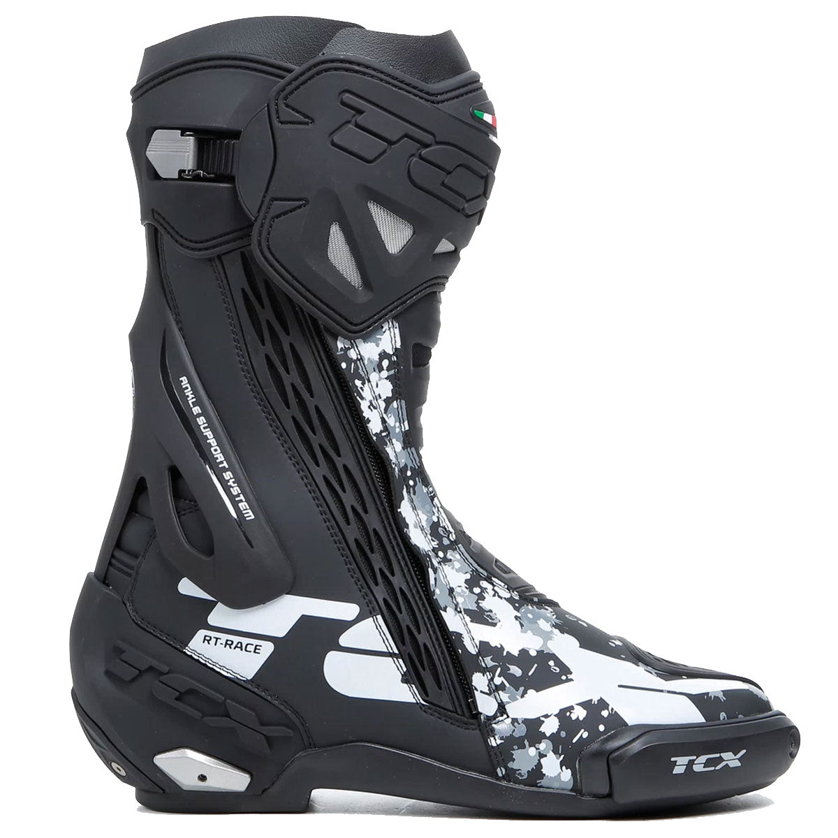 TCX RT Race Boots Black / White / Grey (Image 2) - ThrottleChimp