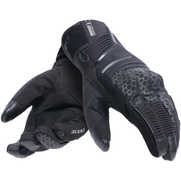 Dainese Tempest 2 D-Dry Short Thermal Textile Gloves Black (Image 5) - ThrottleChimp