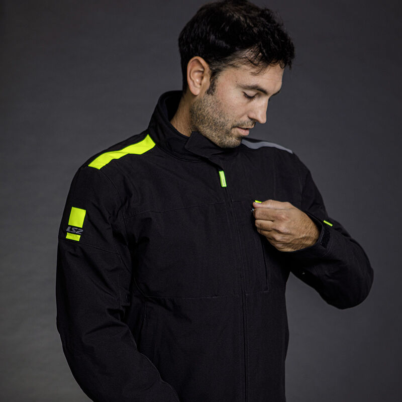 LS2 Titanium Textile Jacket Black / Hi-Viz Yellow