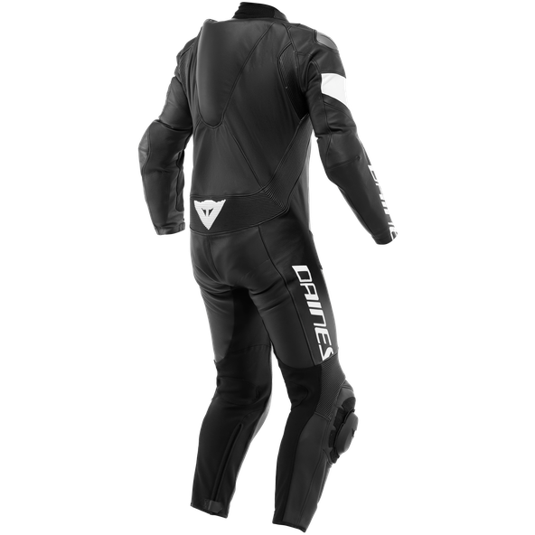 Dainese Tosa One Piece Perforated Leather Suit Black / White (Image 2) - ThrottleChimp