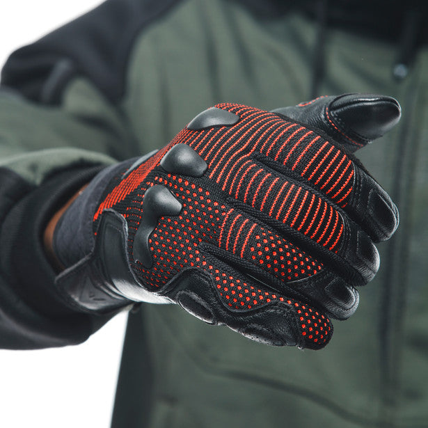 Dainese Unruly Ergo-Tek Textile Gloves Black / Red (Image 17) - ThrottleChimp