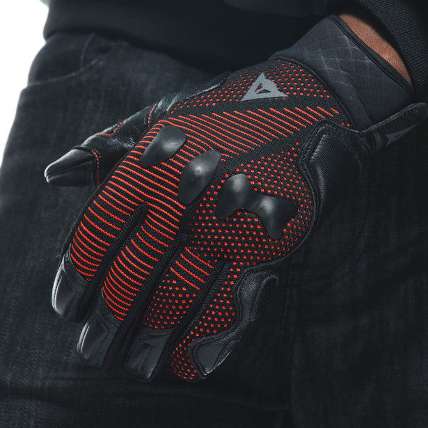 Dainese Unruly Ergo-Tek Textile Gloves Black / Red (Image 14) - ThrottleChimp