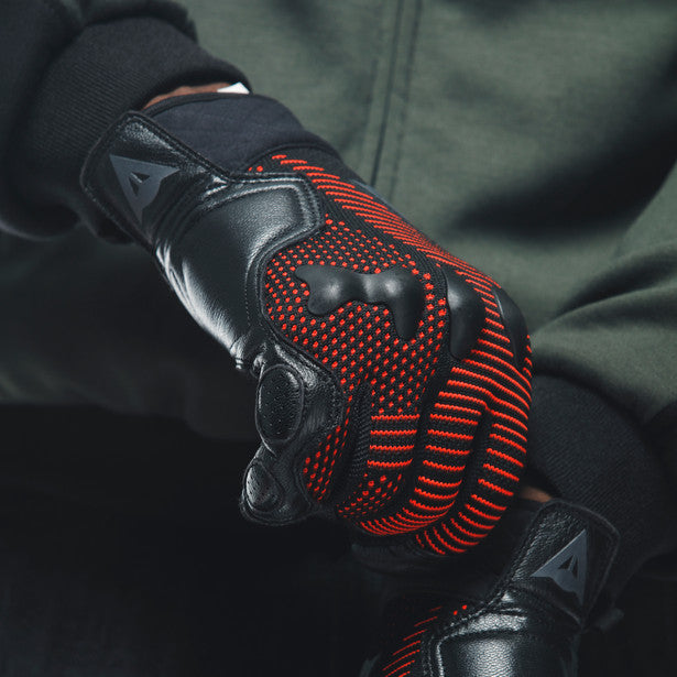 Dainese Unruly Ergo-Tek Textile Gloves Black / Red (Image 15) - ThrottleChimp