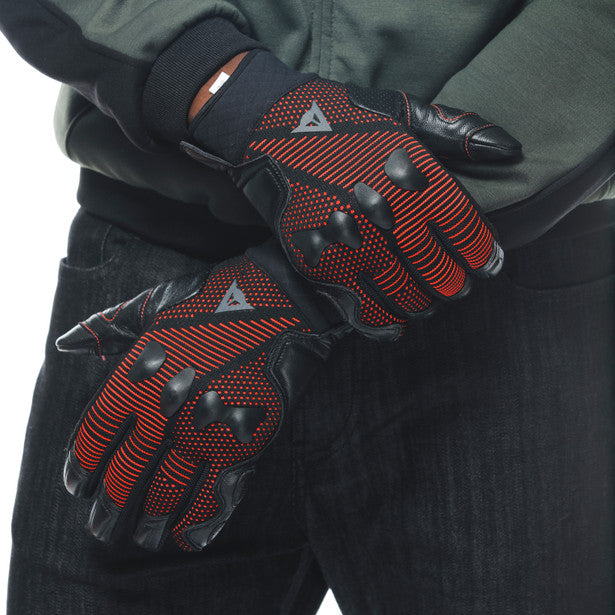 Dainese Unruly Ergo-Tek Textile Gloves Black / Red (Image 13) - ThrottleChimp