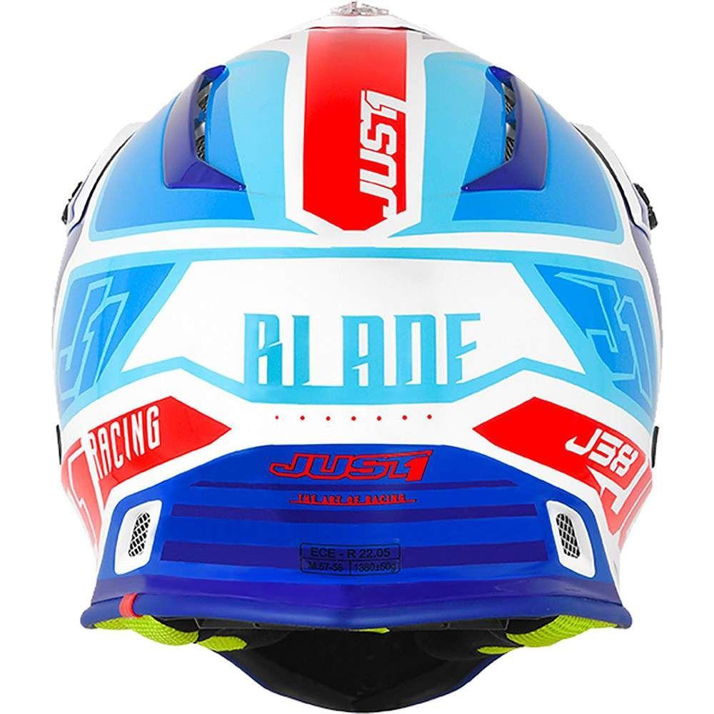 Just1 J38 MX Helmet Blade Gloss Blue / Red / White (Image 4) - ThrottleChimp