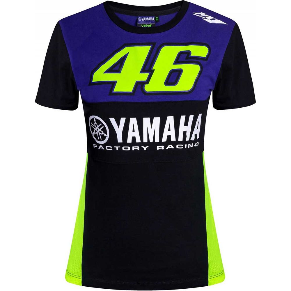 VR46 Racing Ladies T-Shirt Black / Blue / Yellow - ThrottleChimp