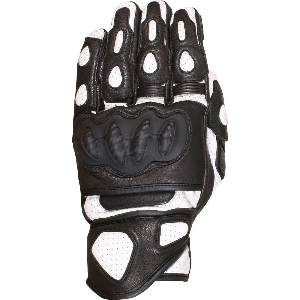 Weise Apex Leather Gloves Black / White - ThrottleChimp