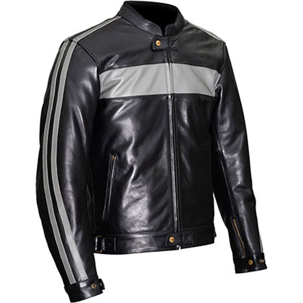 Weise Cabot Leather Jacket Black / Grey (Image 2) - ThrottleChimp