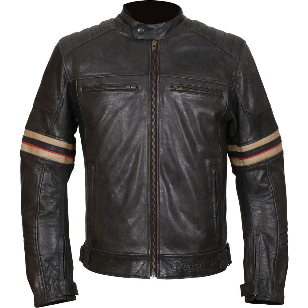 Weise Detroit Leather Jacket Black (Image 3) - ThrottleChimp