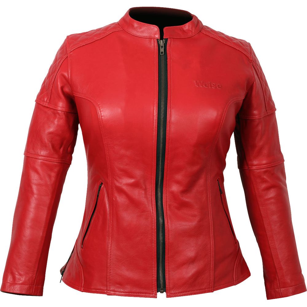 Weise Earhart Ladies Leather Jacket Red - ThrottleChimp