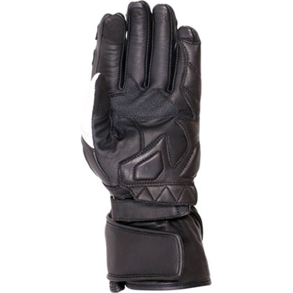 Weise Falcon Leather Gloves Black / White (Image 2) - ThrottleChimp