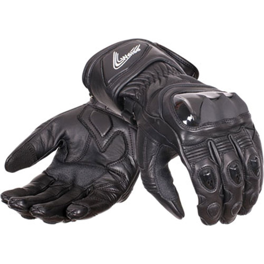 Weise Falcon Leather Gloves Black (Image 3) - ThrottleChimp