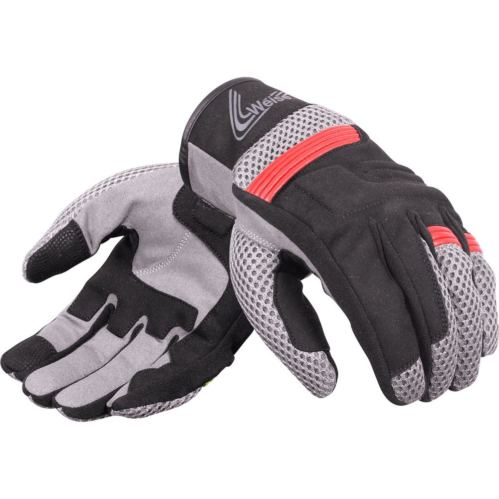 Weise Kona Textile Gloves Black / Red FREE 1 YEAR Returns, FREE UK Delivery | ThrottleChimp