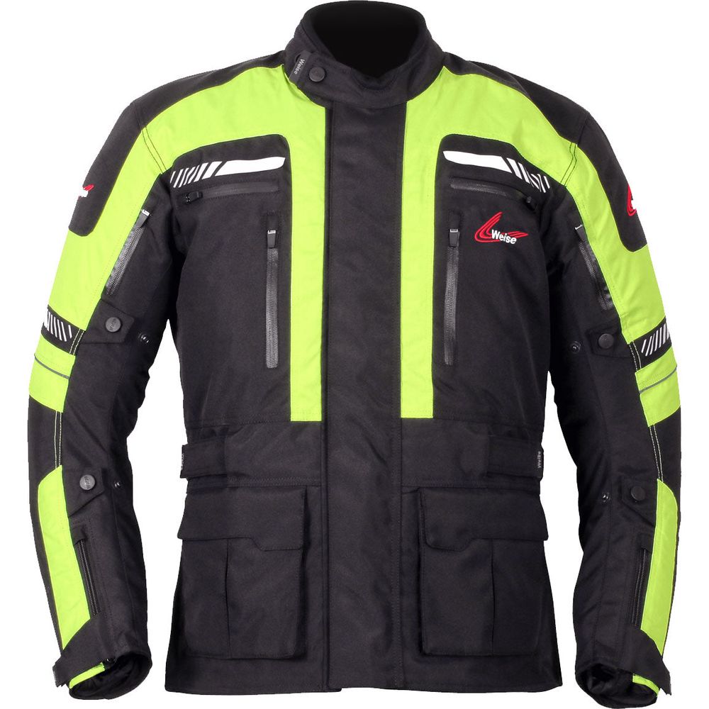 Weise Ottawa Textile Jacket Black / Neon Yellow - ThrottleChimp