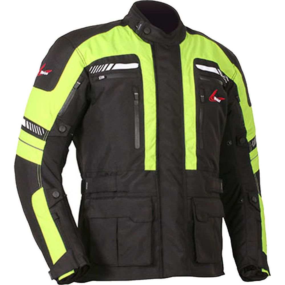 Weise Ottawa Textile Jacket Black / Neon Yellow (Image 3) - ThrottleChimp