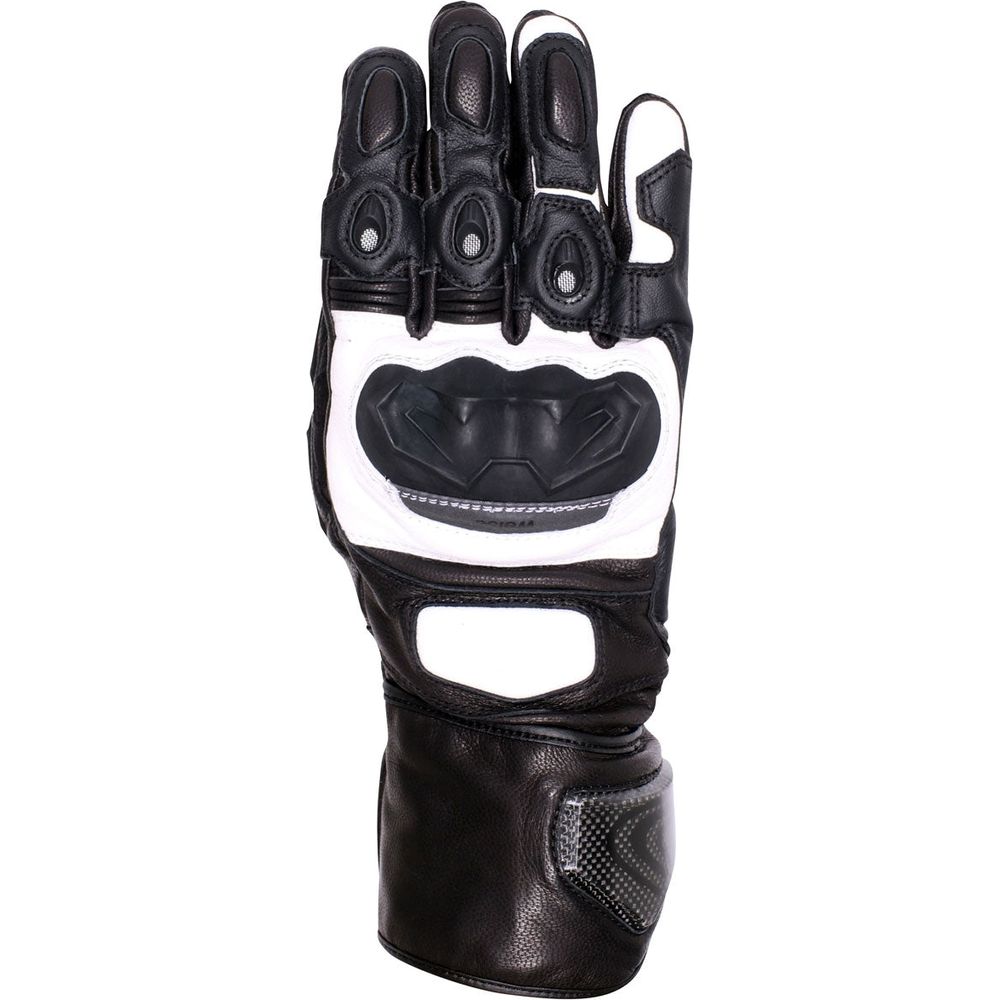 Weise Rennen Leather Gloves Black / White - ThrottleChimp