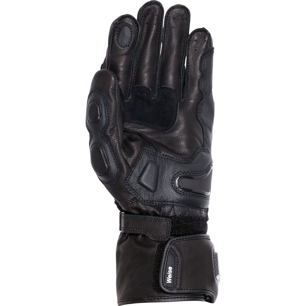 Weise Rennen Leather Gloves Black / White FREE 1 YEAR Returns, FREE UK Delivery | ThrottleChimp