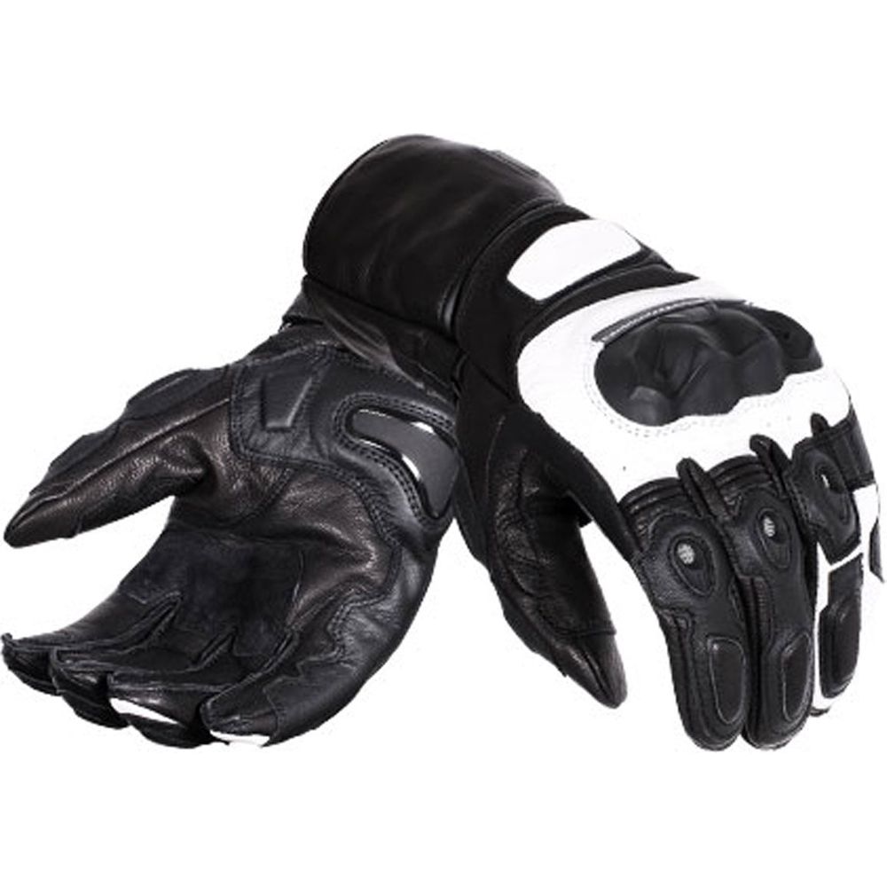 Weise Rennen Leather Gloves Black / White FREE 1 YEAR Returns, FREE UK Delivery | ThrottleChimp