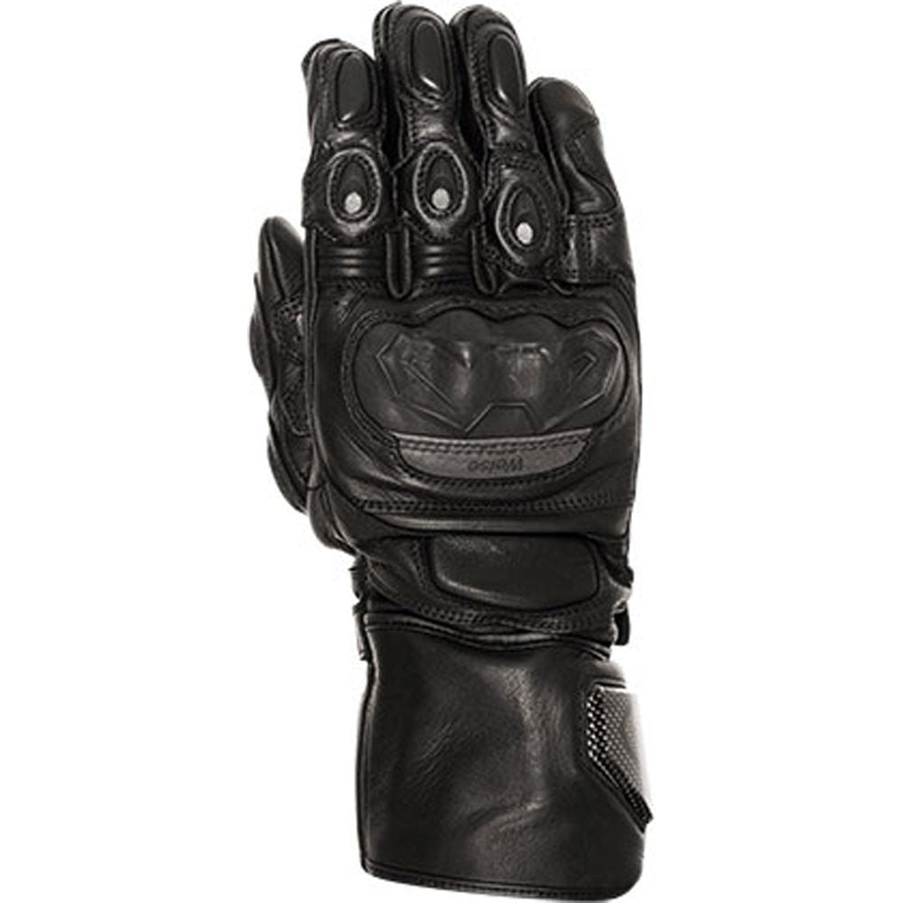 Weise Rennen Leather Gloves Black - ThrottleChimp