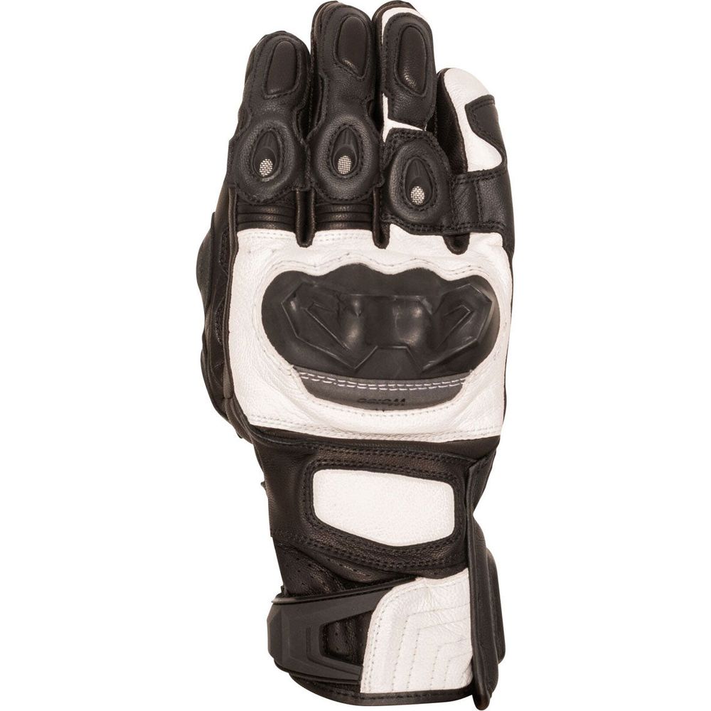 Weise Sprint Leather Gloves Black / White FREE 1 YEAR Returns, FREE UK Delivery | ThrottleChimp