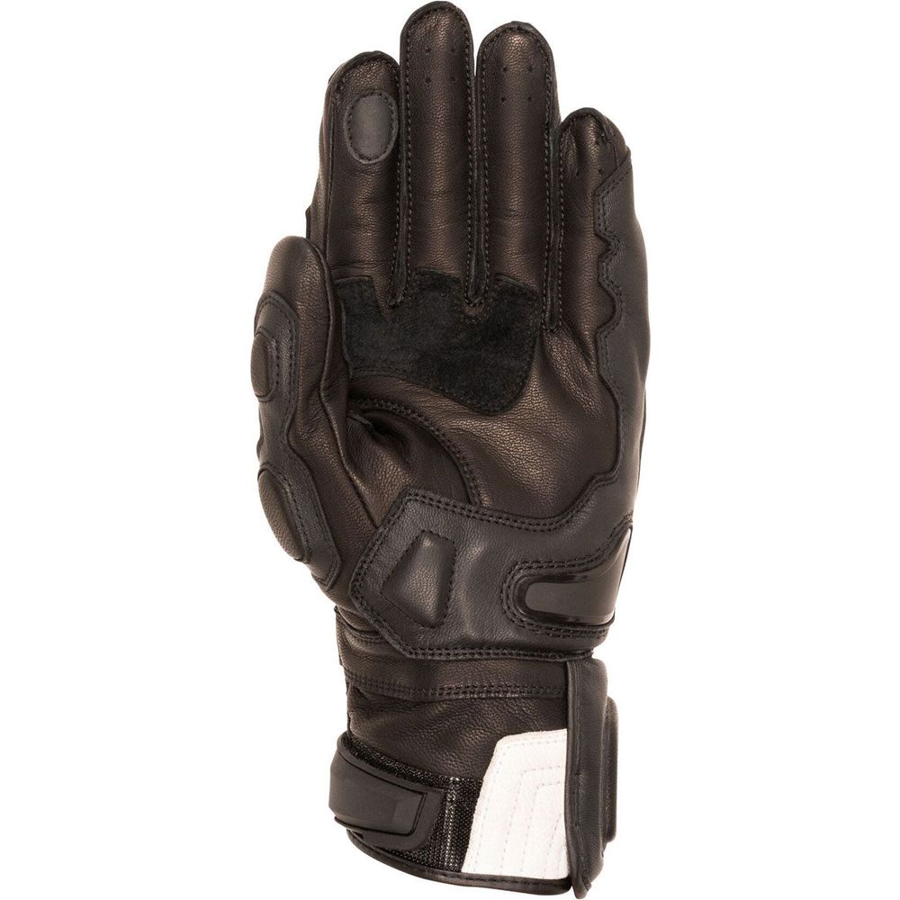 Weise Sprint Leather Gloves Black / White FREE 1 YEAR Returns, FREE UK Delivery | ThrottleChimp