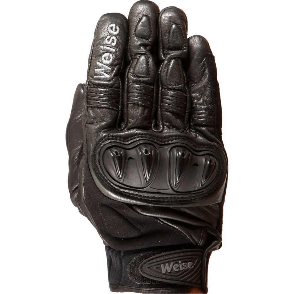 Weise Streetfight Leather Gloves Black - ThrottleChimp