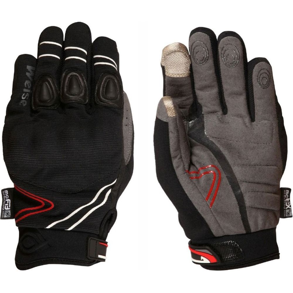 Weise Wave Textile Gloves Black FREE 1 YEAR Returns, FREE UK Delivery | ThrottleChimp