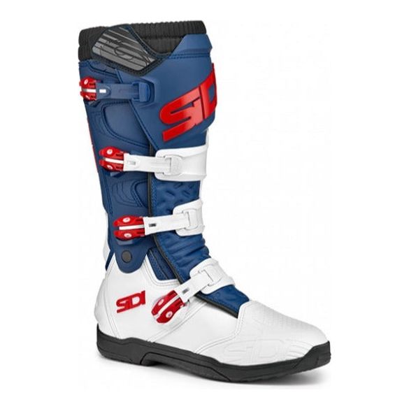 Sidi X-Power SC CE Boots White / Navy / Red FREE 1 YEAR Returns, FREE UK Delivery | ThrottleChimp