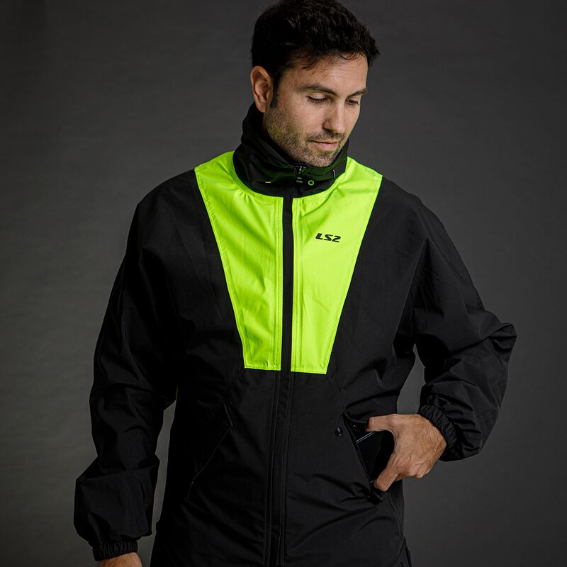 LS2 X-Rain Over Jacket Black / Hi-Viz Yellow