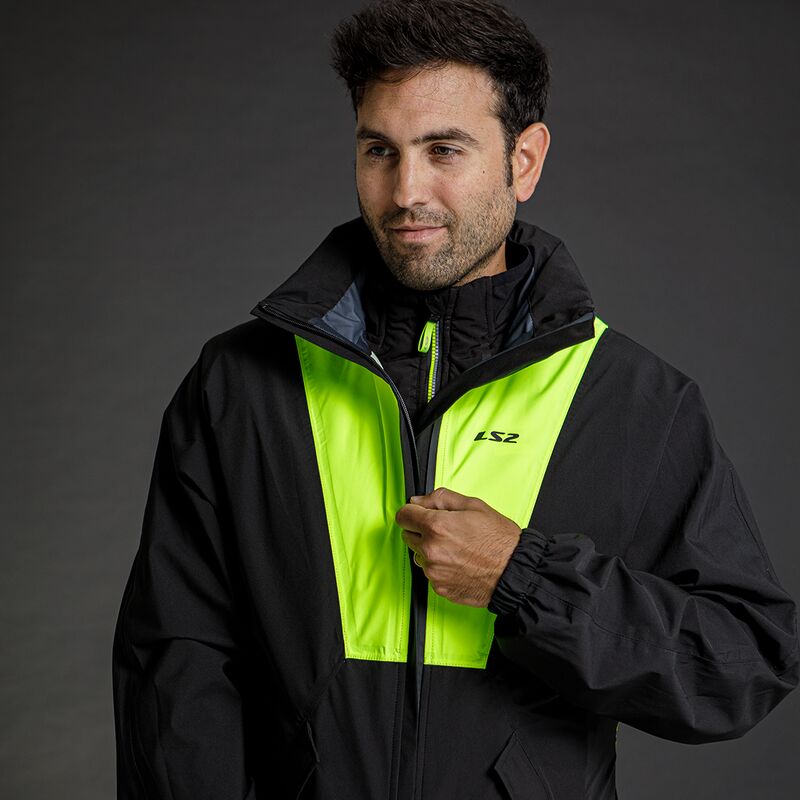 LS2 X-Rain Over Jacket Black / Hi-Viz Yellow