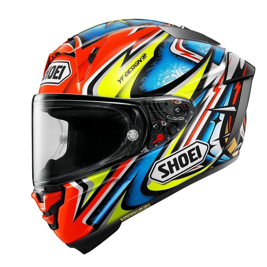 Shoei X SPR Pro Daijiro TC1 Red / Yellow / Blue FREE 1 YEAR Returns, FREE UK Delivery | ThrottleChimp