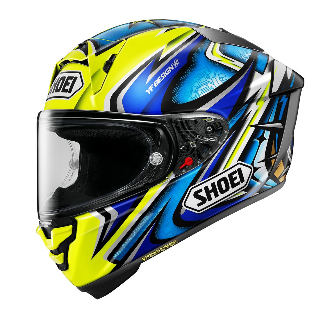 Shoei X SPR Pro Daijiro TC3 Yellow / Blue FREE 1 YEAR Returns, FREE UK Delivery | ThrottleChimp